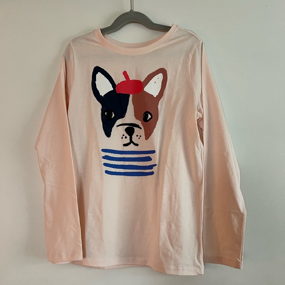 Tea Collection French puppy long sleeve shirt. Size 14.